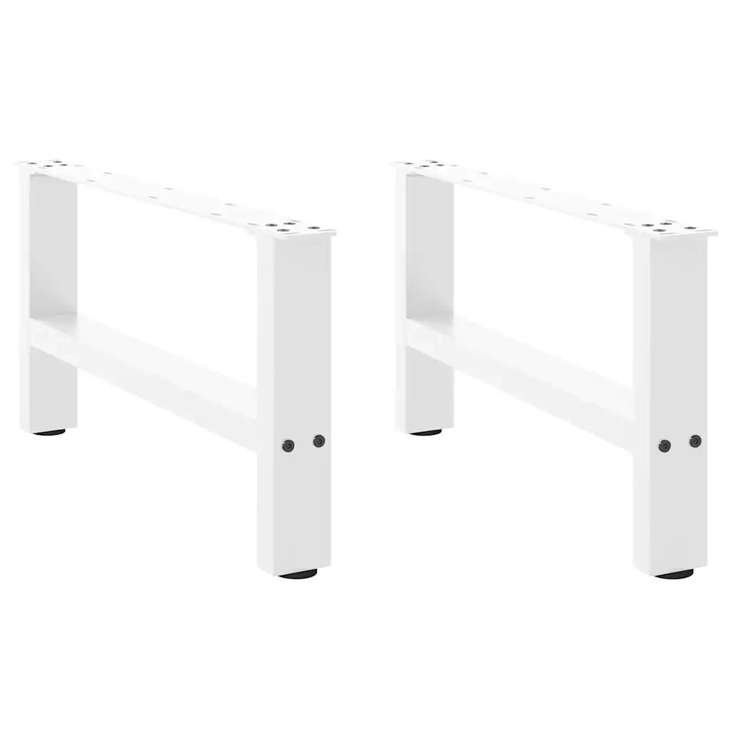 vidaXL Gambe per Tavolino da Caffè Bianche 2 pz 60x(30-31) cm Acciaio