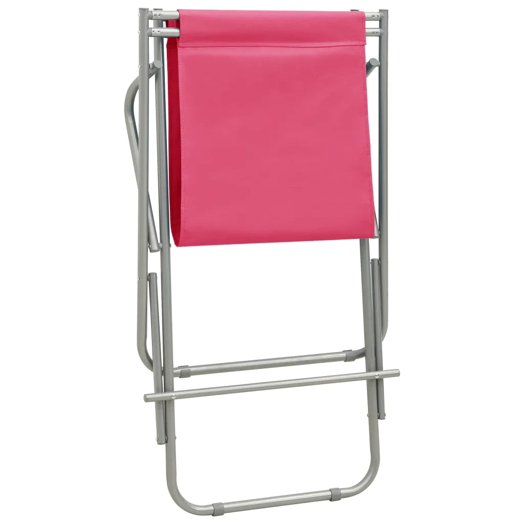 Lettino Prendisole | Sedie a Dondolo 2 pz in Acciaio Rosa
