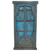 Finestra in legno con finitura artigianale blu, 181x8x166h cm