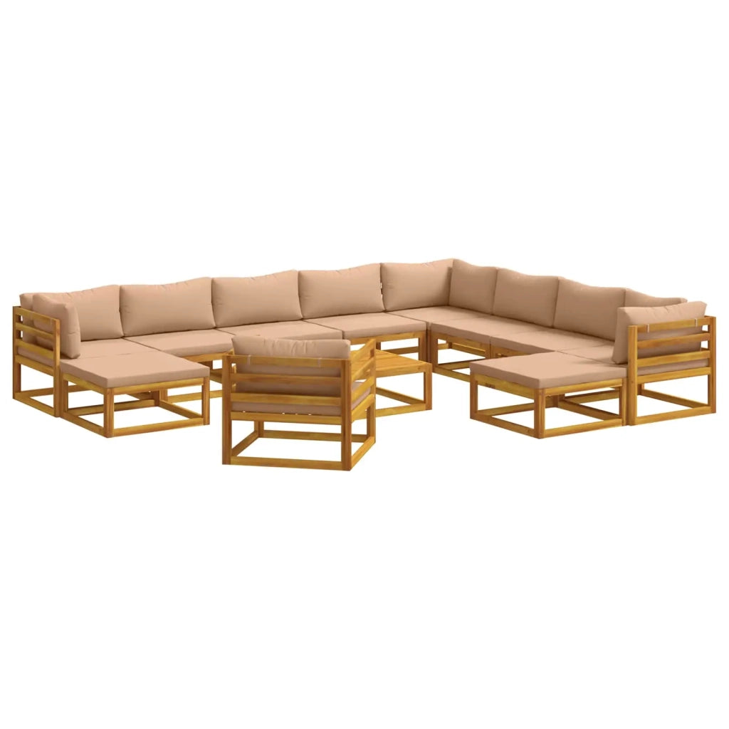 Set di divani 12 pz Naturale Legno di Acacia Massello 3417294