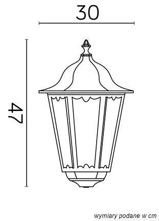 Testa lampada da giardino RETRO nero bianco 1xE27 IP43