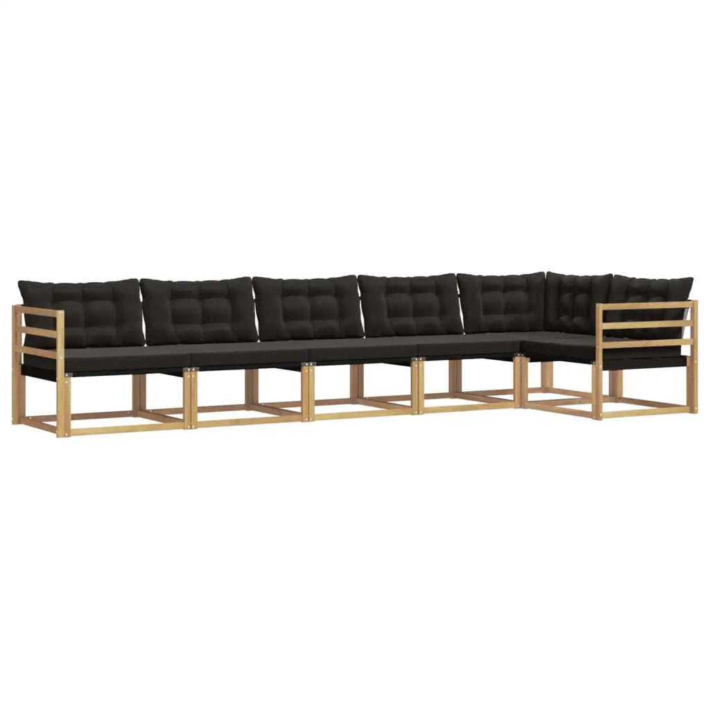 Set di divani da esterno 6 pz Bianco e Nero 3388722