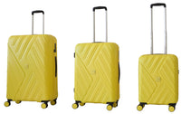 Set 3 Valigie Trolley Rigide in ABS 4 Ruote TSA Ravizzoni Mojito Gialle
