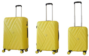 Set 3 Valigie Trolley Rigide in ABS 4 Ruote TSA Ravizzoni Mojito Gialle