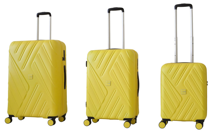Set 3 Valigie Trolley Rigide in ABS 4 Ruote TSA Ravizzoni Mojito Gialle