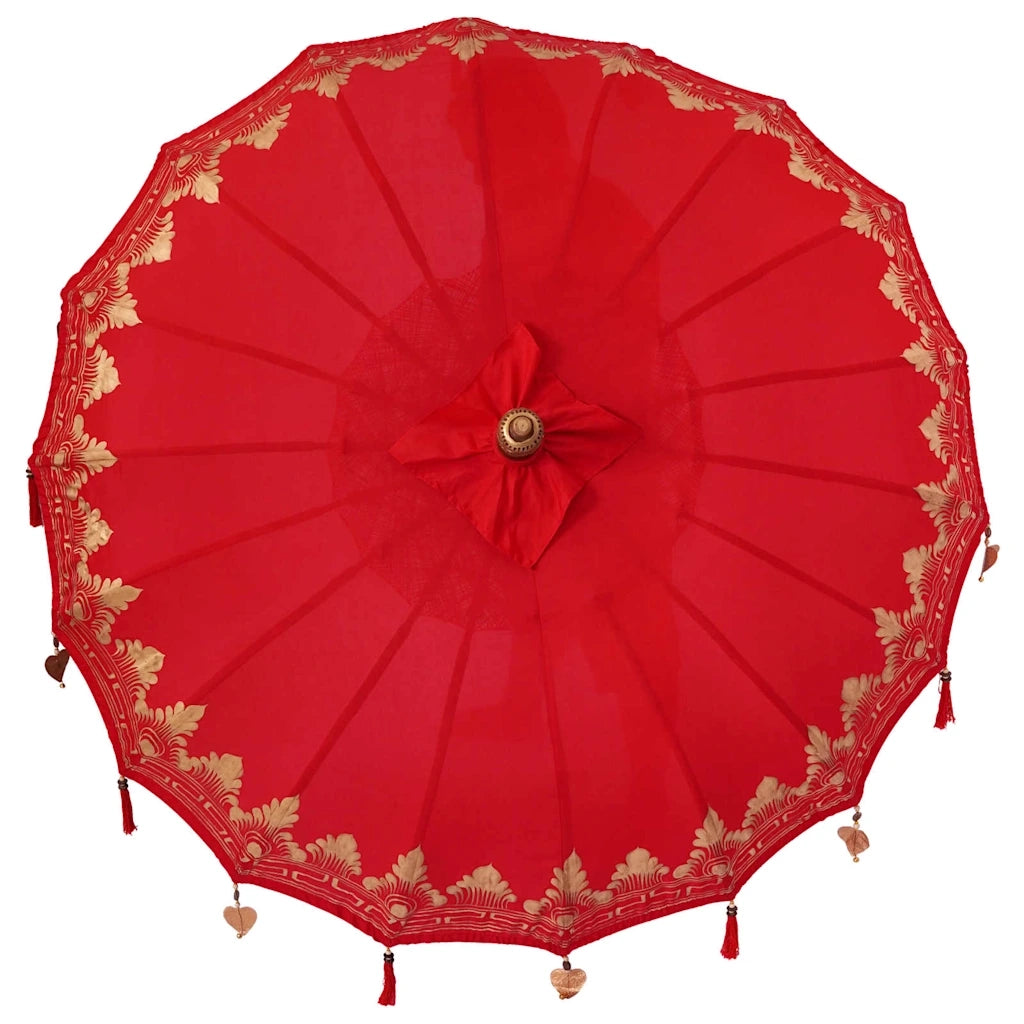 Parasol Balinese Rosso 180-190 cm Cotone, legno massello