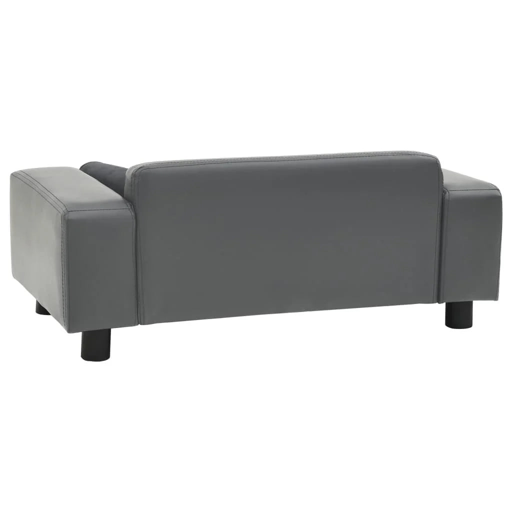 Divano per cani 81 cm in peluche e sintetico grigio 02_0000157