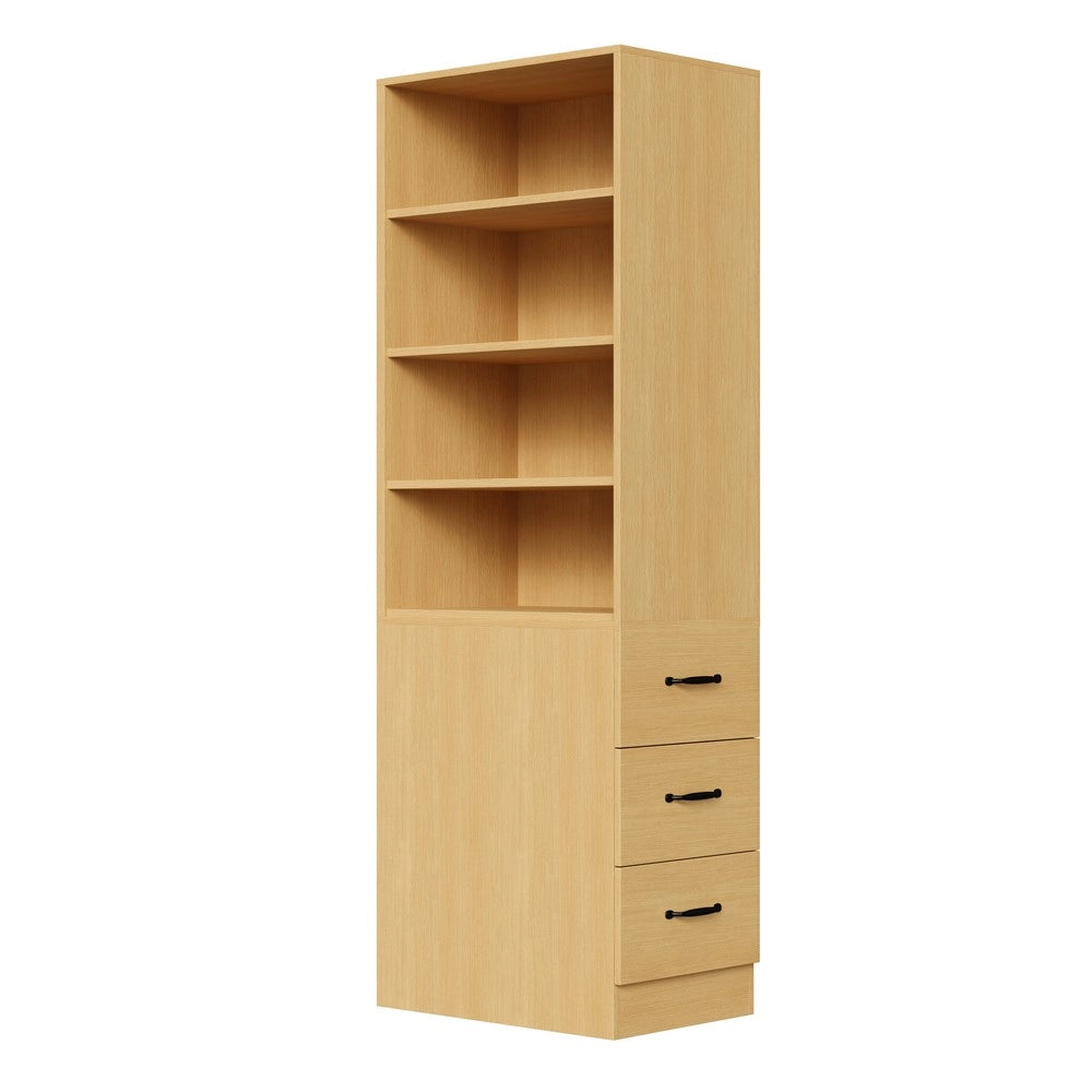 Libreria Stretta con Cassetti e Ripiani Regolabili ¨C Xylo ¨C Bianco, 180 cm
