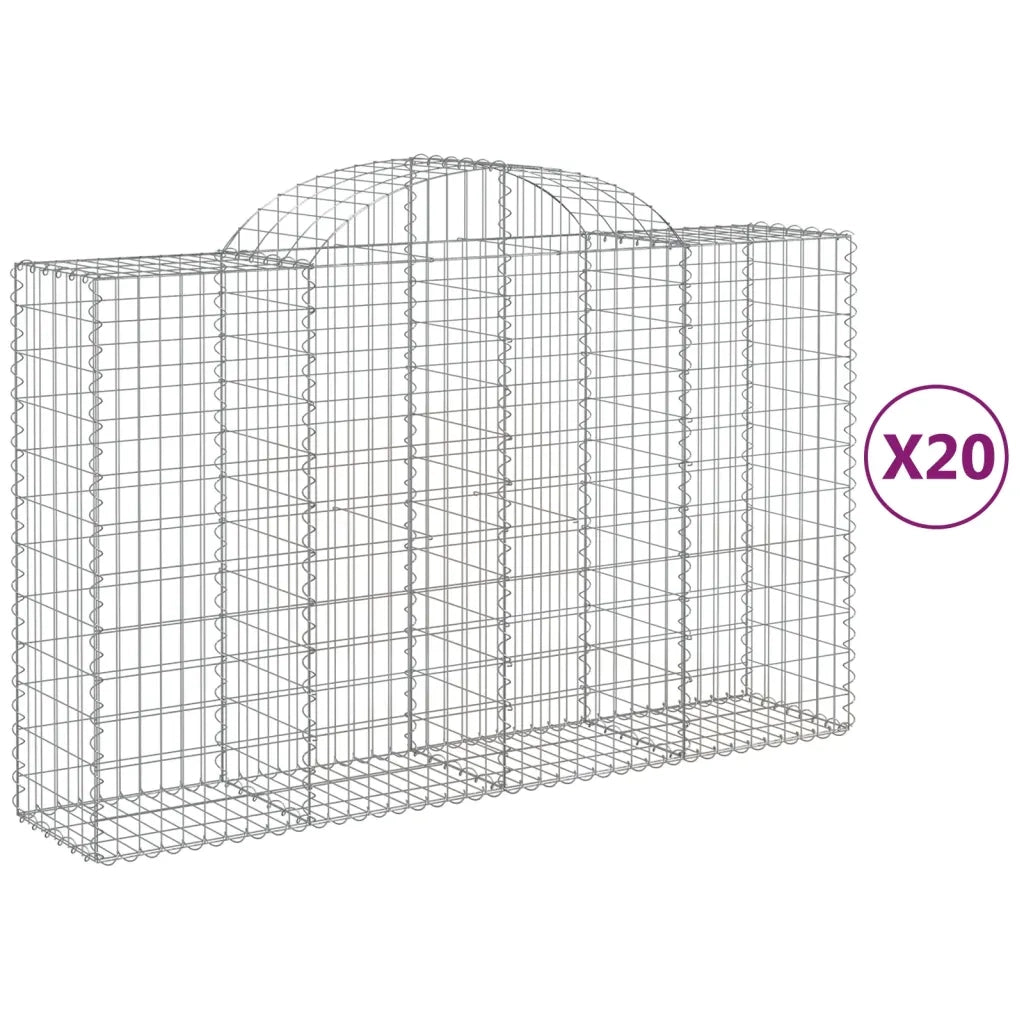 Cesti Gabbioni ad Arco 20 pz 200x50x120/140 cm Ferro Zincato 3146356