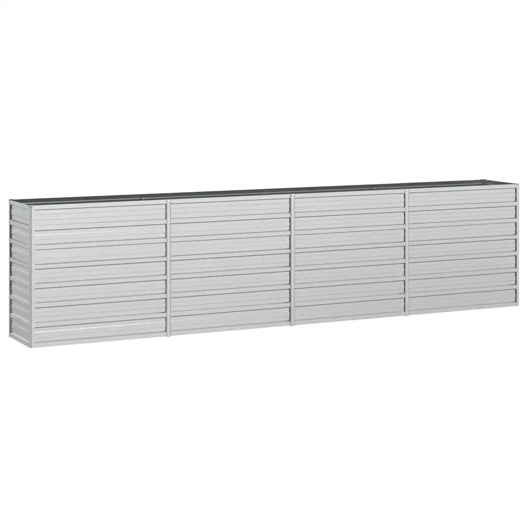 Letto Rialzato Giardino 320x40x77 cm in Acciaio Zincato Argento