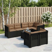 Divano 7 Posti da Giardino con Cuscini Aspetto Rattan PP 3444160