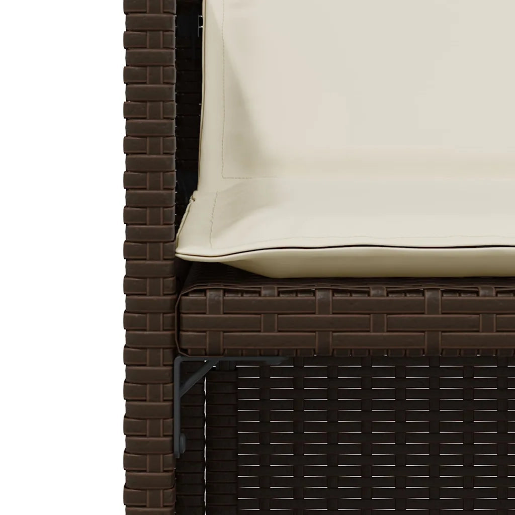Set BistrÃ² 3 pz con Cuscini Marrone in Polyrattan