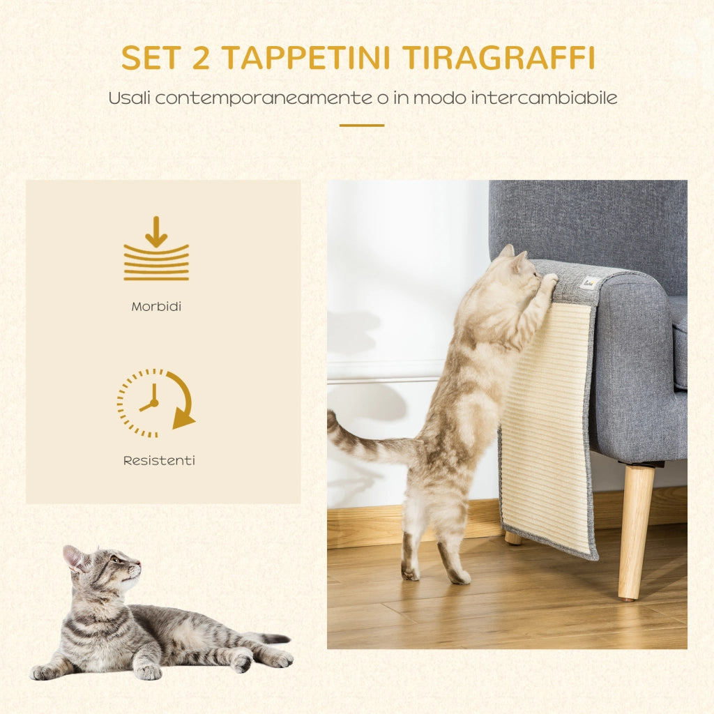 Tiragraffi per Gatti da Divano in Sisal e Poliestere ¨C Zephmum ¨C Grigio 130x45cm