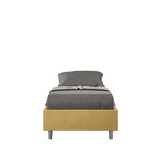 Letto singolo senza rete imbottito 80x190 microfibra ocra Azelia