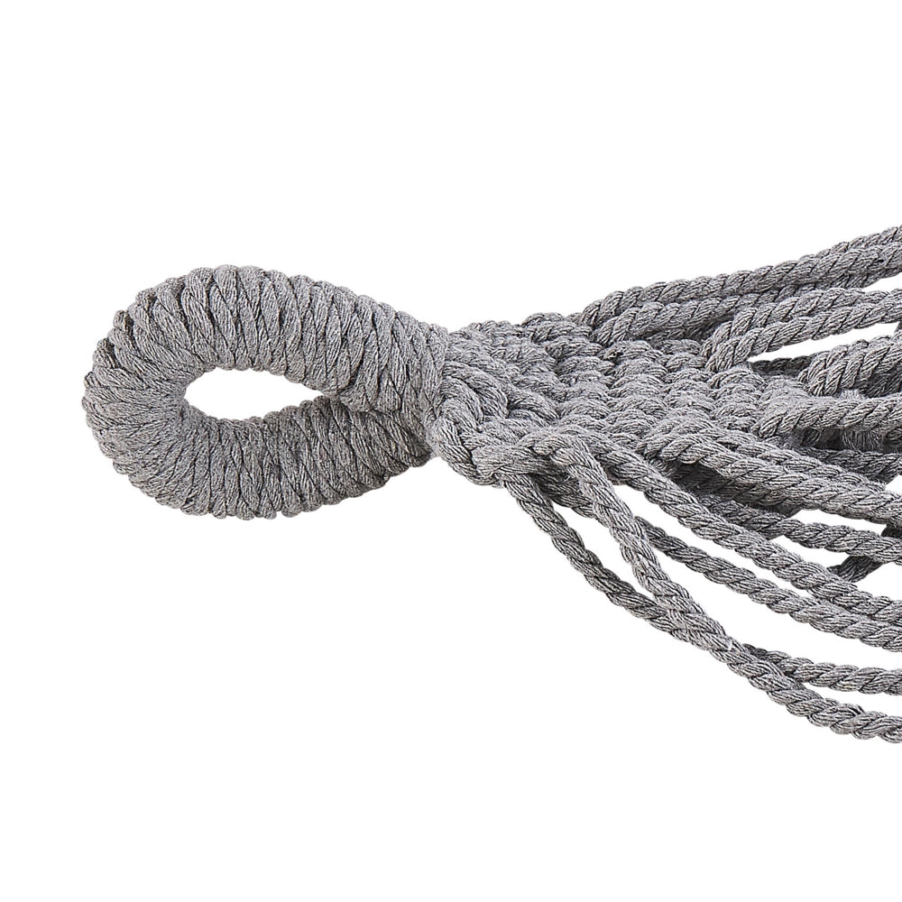 Amaca da giardino in cotone grigio chiaro e sedile altalena in poliestere per interni ed esterni in stile boho