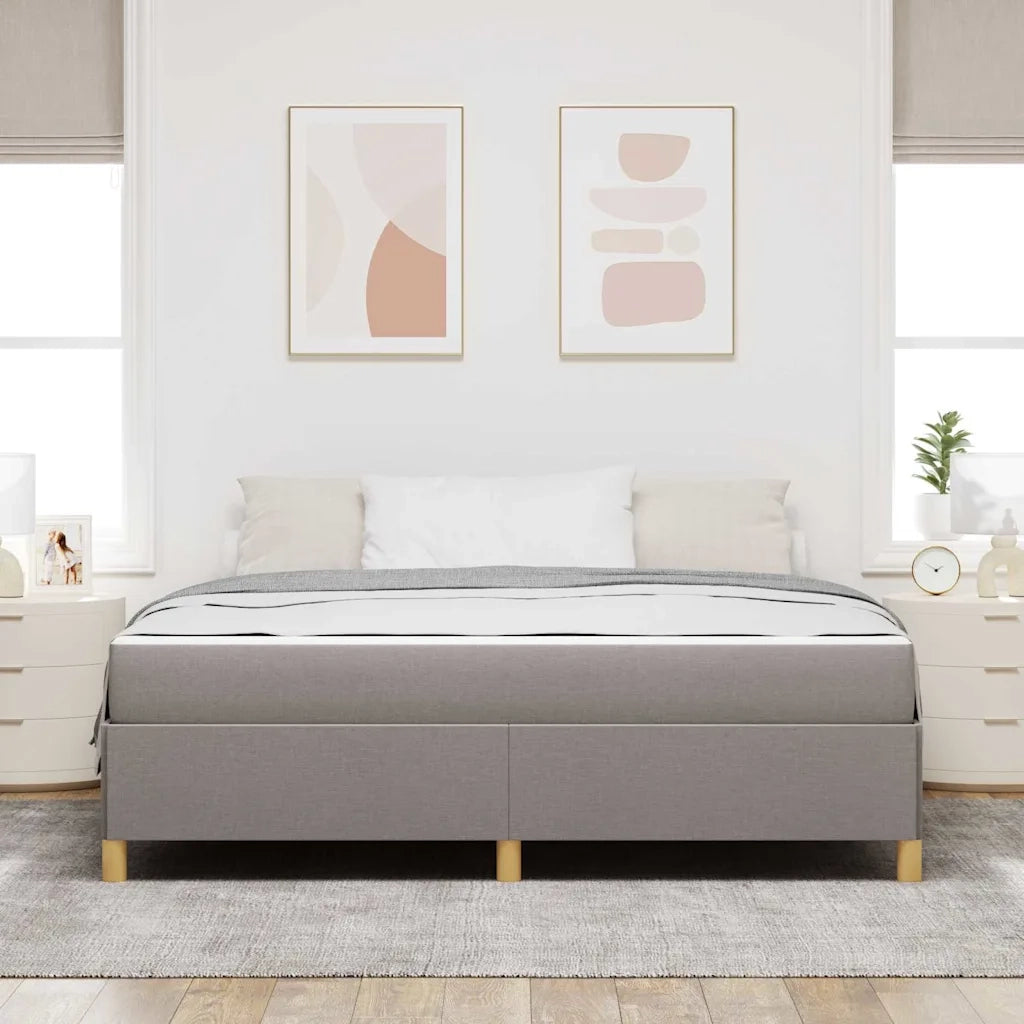 vidaXL Letto a molle con materasso Taupe e bianco 180 x 200 cm Tessuto