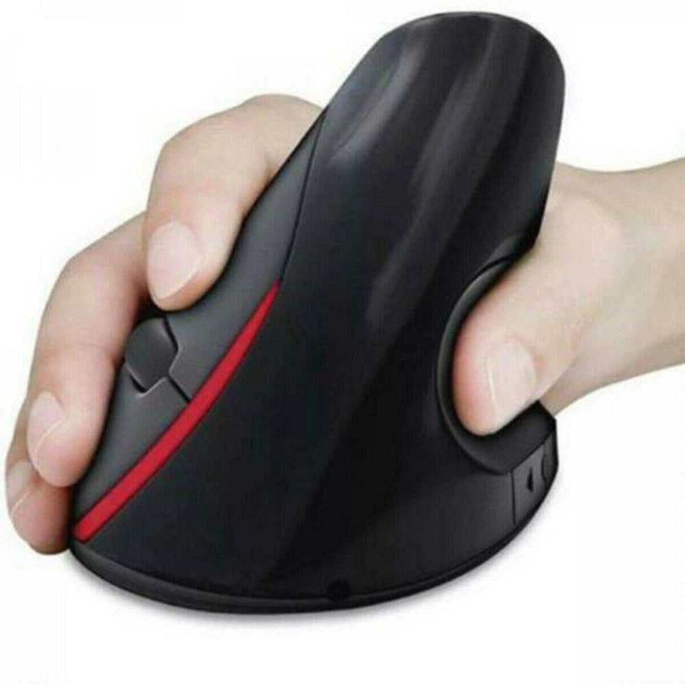 Trade Shop - Mouse Verticale Wireless Ergonomico Polso Gomito Tennista Tunnel Carpale 6 Tasti -