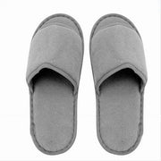 Trade Shop - Coppia Pantofole Ciabatte Bagno Tessuto Grigio Taglia 39-45 Stanza Hotel 79683 -