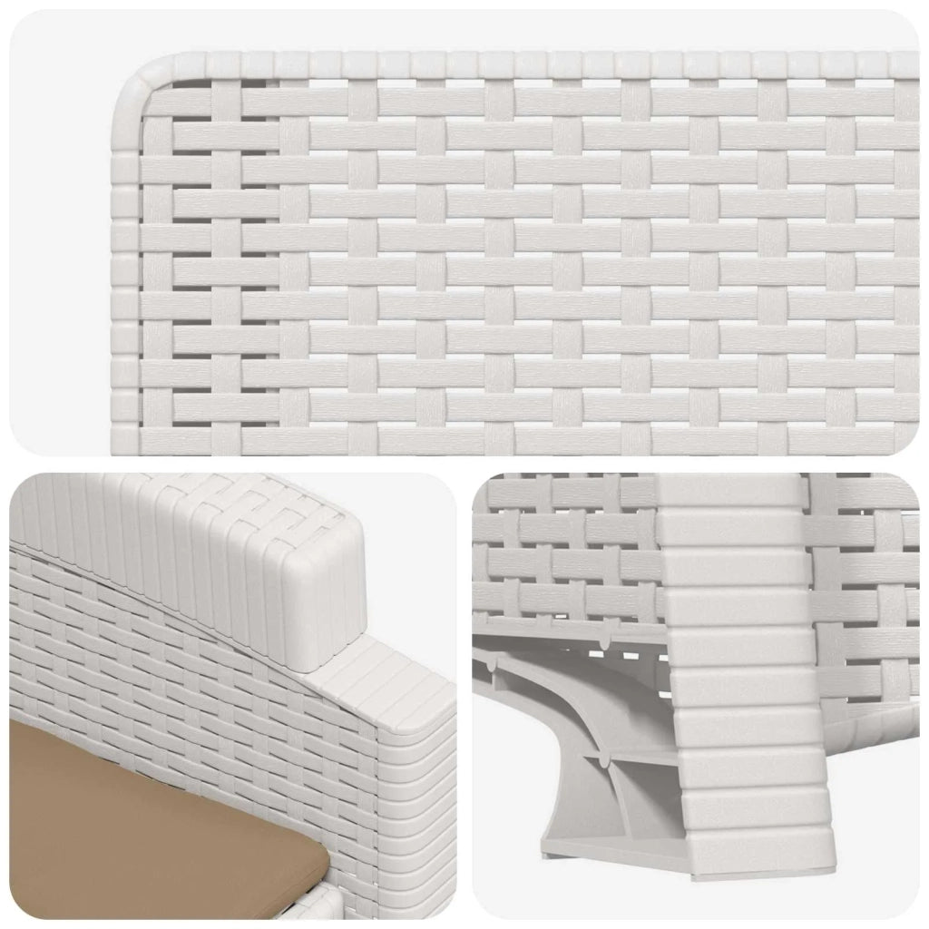 Sedia da giardino reclinabile effetto rattan 2 pz PP 8012026