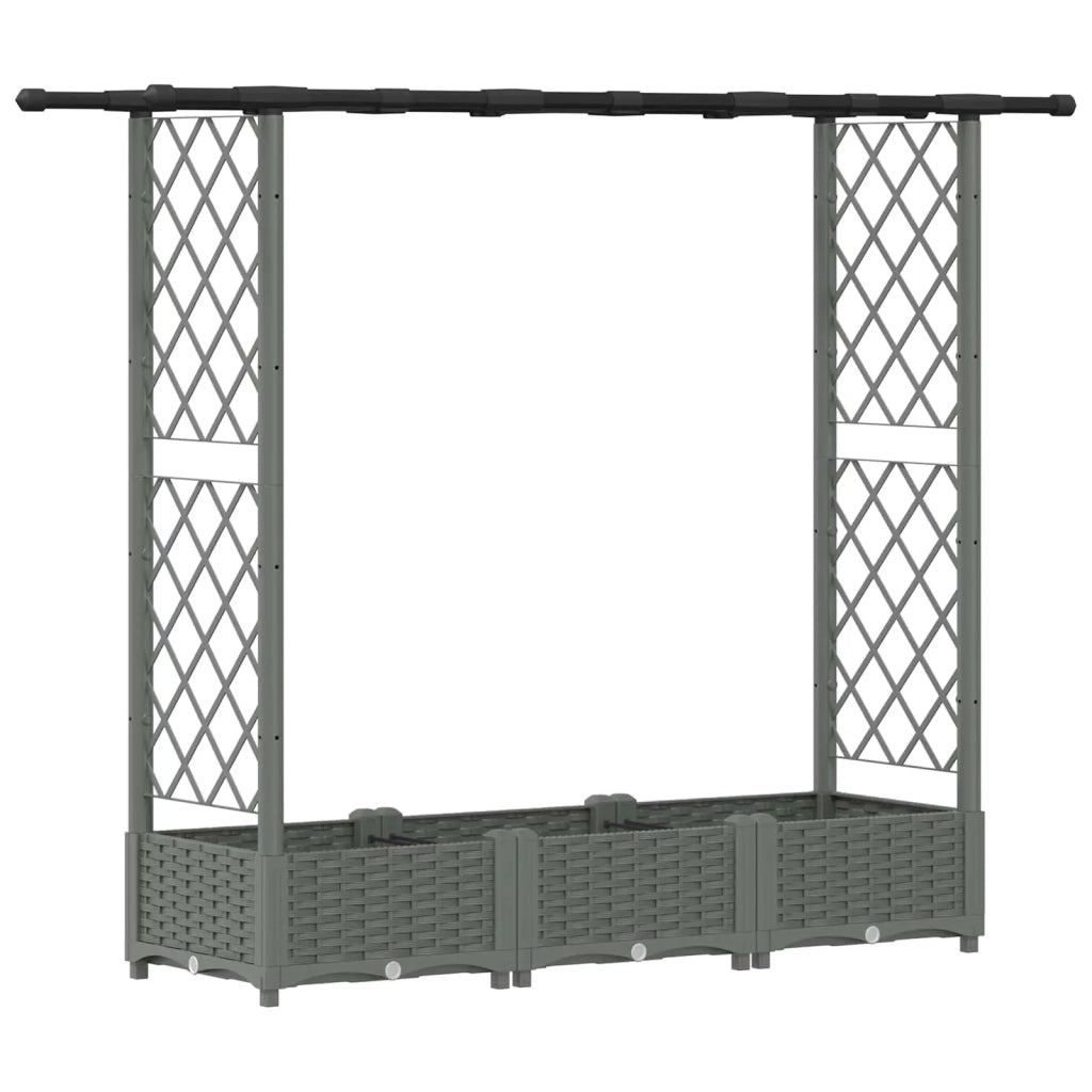 Letto Rialzato con Griglia e Tetto Grigio chiaro PP 42032588