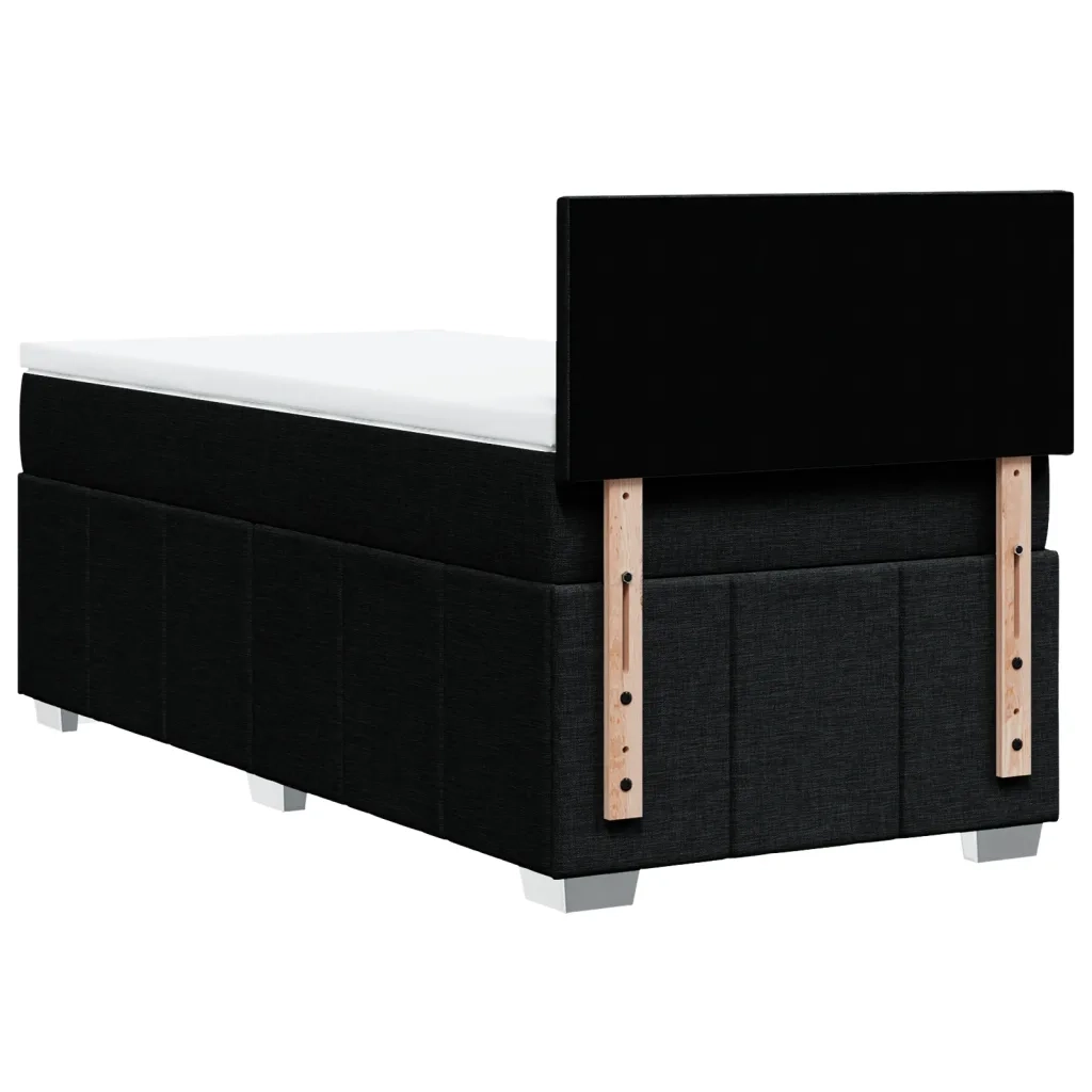 Giroletto a Molle con Materasso Nero 90x190 cm in Tessuto
