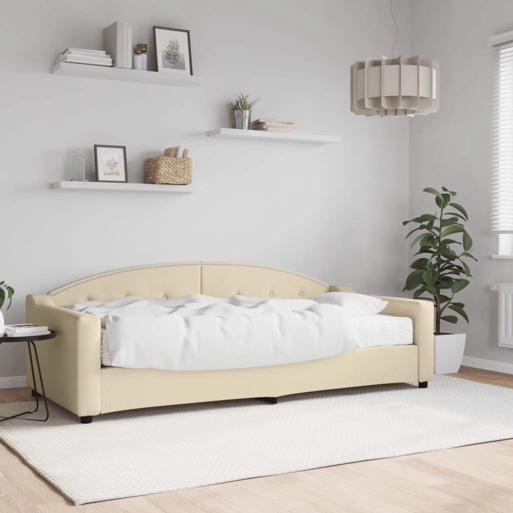 Divano Letto con Materasso Crema 90x200 cm in Tessutocod mxl 104312