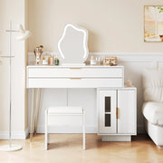 TOELETTA con specchio LED 100x40x78 cm bianco