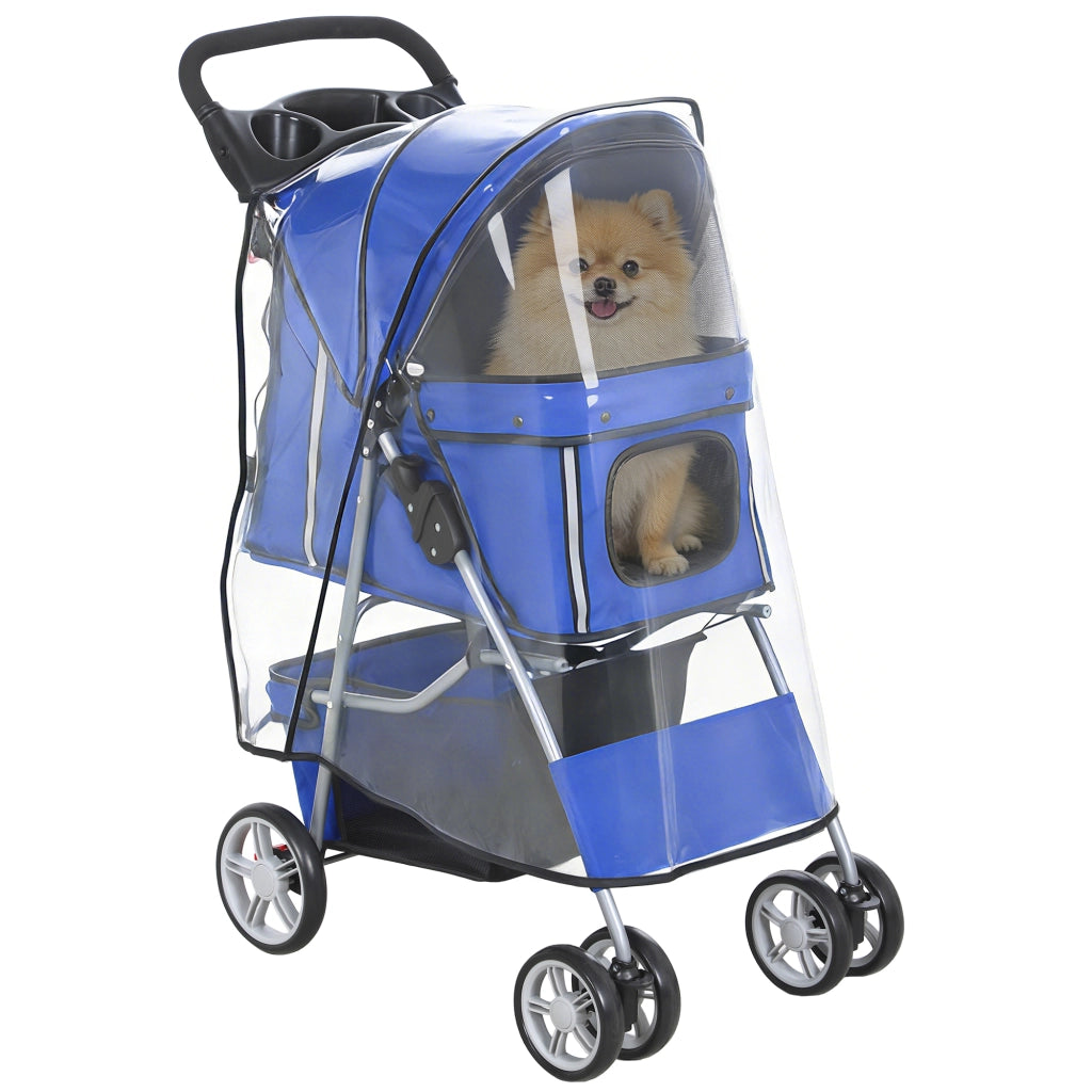 Carrello Trasporto Cani Pieghevole ¨C zephmum ¨C Blu