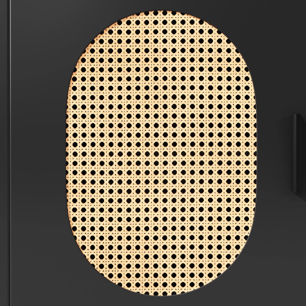 MADIA 145x39x171 cm in MDF nera con LED e pannello forato