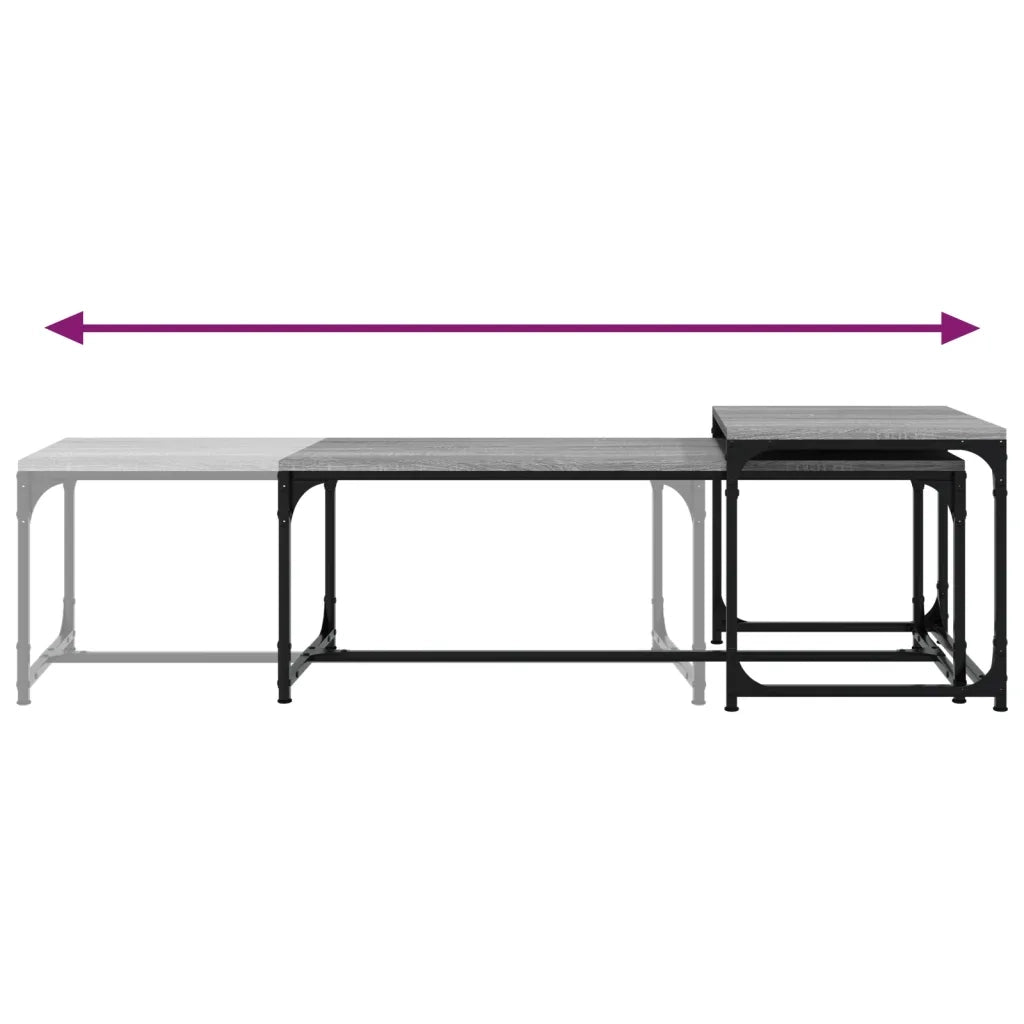 Tavolini da Salotto 2 pz Grigio Sonoma in Legno Multistrato 823340