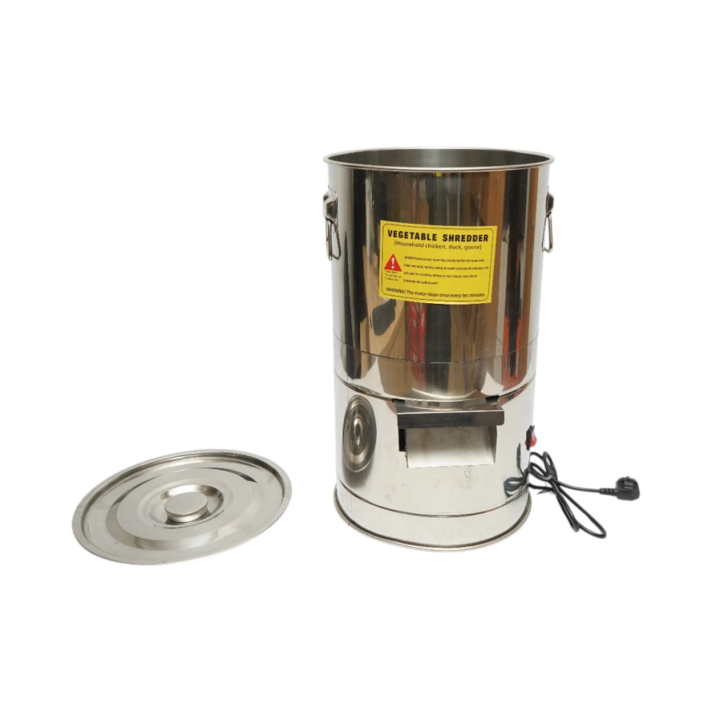 Tritatutto elettrico per scarti vegetali e mangimi, 550W, 220V, ciotola in acciaio inox da 12L, 4 lame incluse.