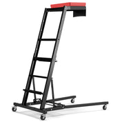 Sgabello rialzato regolabile 114,5-168 cm con 4 ruote e piattaforma imbottita design moderno metallo nero 20_0012033