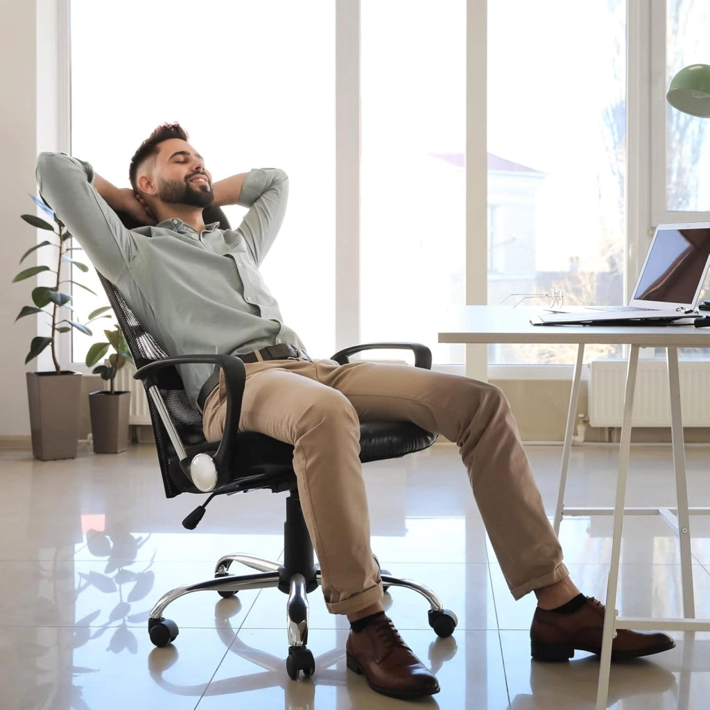 Set da 2 Sedie da Ufficio Ergonomiche in Similpelle Max. 110kg Regolabile da Scrivania Nero