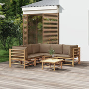 Set Salotto da Giardino 6pz con Cuscini Tortora BambÃ¹