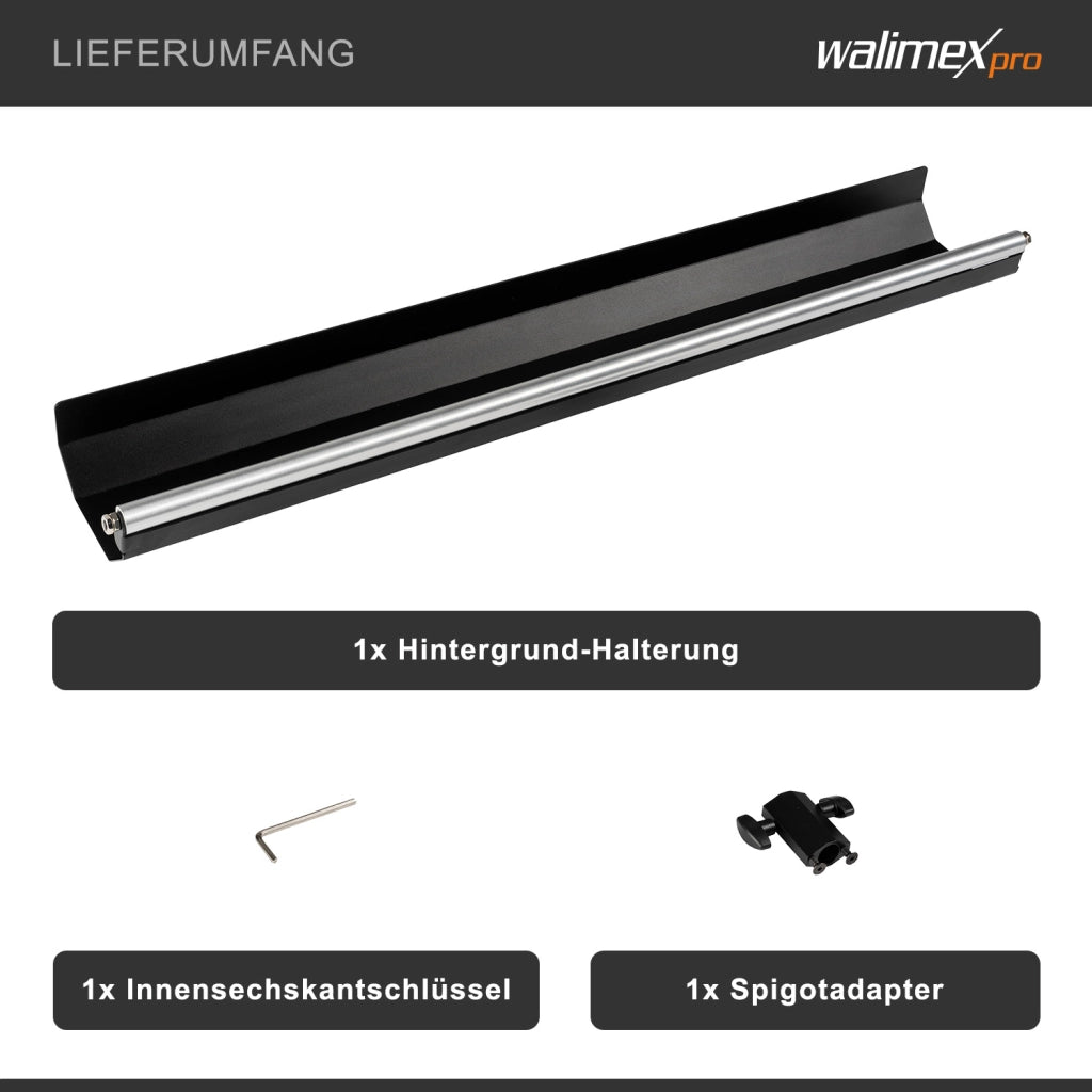 supporto per sfondo per treppiedi per lampade - utilizzo flessibile con sfondi di cartone fino a 1,35m, capacità di carico fino a 5kg, struttura in alluminio, meccanismo di sgancio