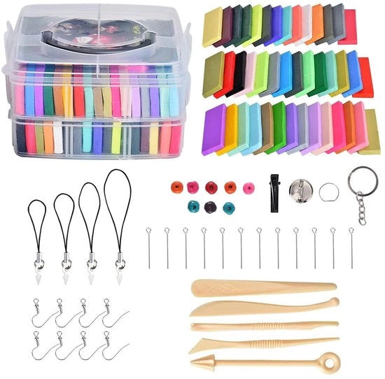 Set di modellazione polimerica 24 colori - Strumenti professionali - Modellazione polimerica morbida - Resistente ai raggi UV - Resistente al freddo - Superficie non porosa