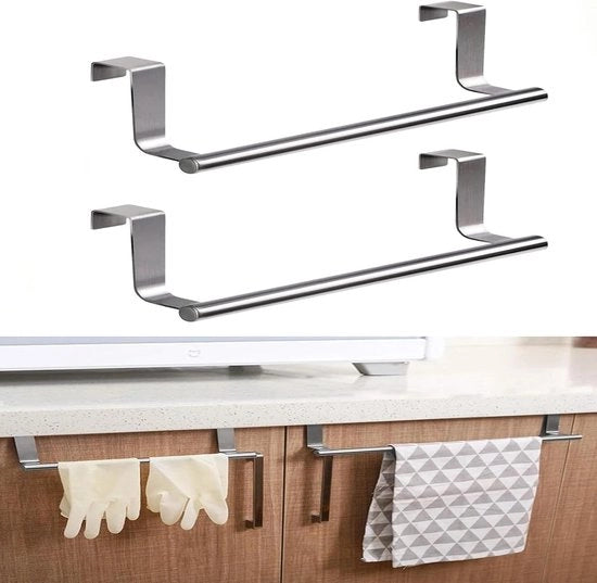 Supporto asciugamani bagno doppio girevole in acciaio inox con bracci oscillanti - 180 gradi girevoli - autoadesivo - fissaggio alla parete - supporto asciugamani - supporto asciugamani bagno.