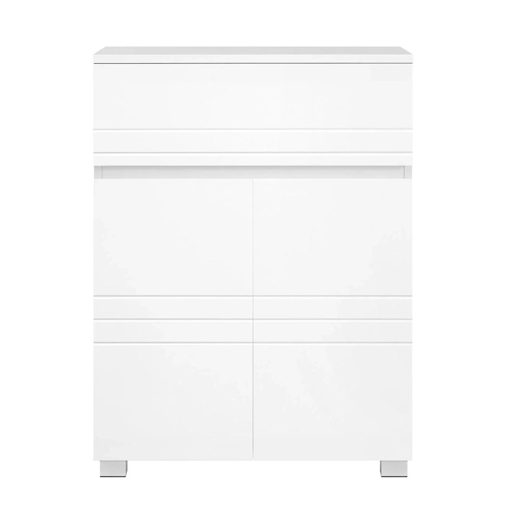 Mobiletto da bagno indipendente con contenitore cassetto a doppia anta ripiano regolabile per ingresso/corridoio 60 x 30 x 80 cm bianco 12_0006503