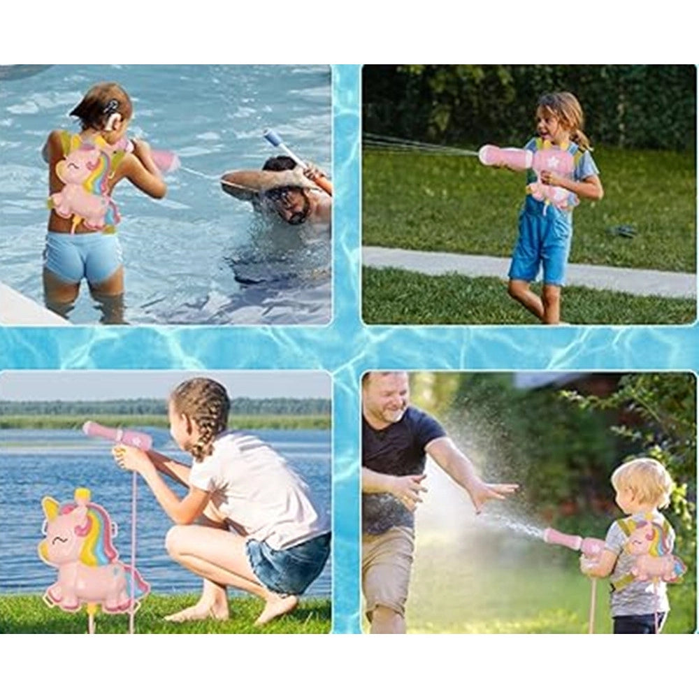 Trade Shop - Zaino Pistola Spara Acqua Per Bambini Gioco Serbatoio Da 2 Lt Estate Unicorno 6726038 -