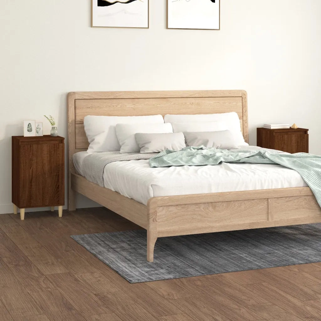 Set di 2 Comodini | Armadio da Notte | Mobiletto da notte Rovere Marrone 40x35x70 cm in Legno Multistrato