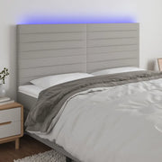 Testiera a LED-Testata con LED Grigio Chiaro 160x5x118/128 cm in Tessuto 703440