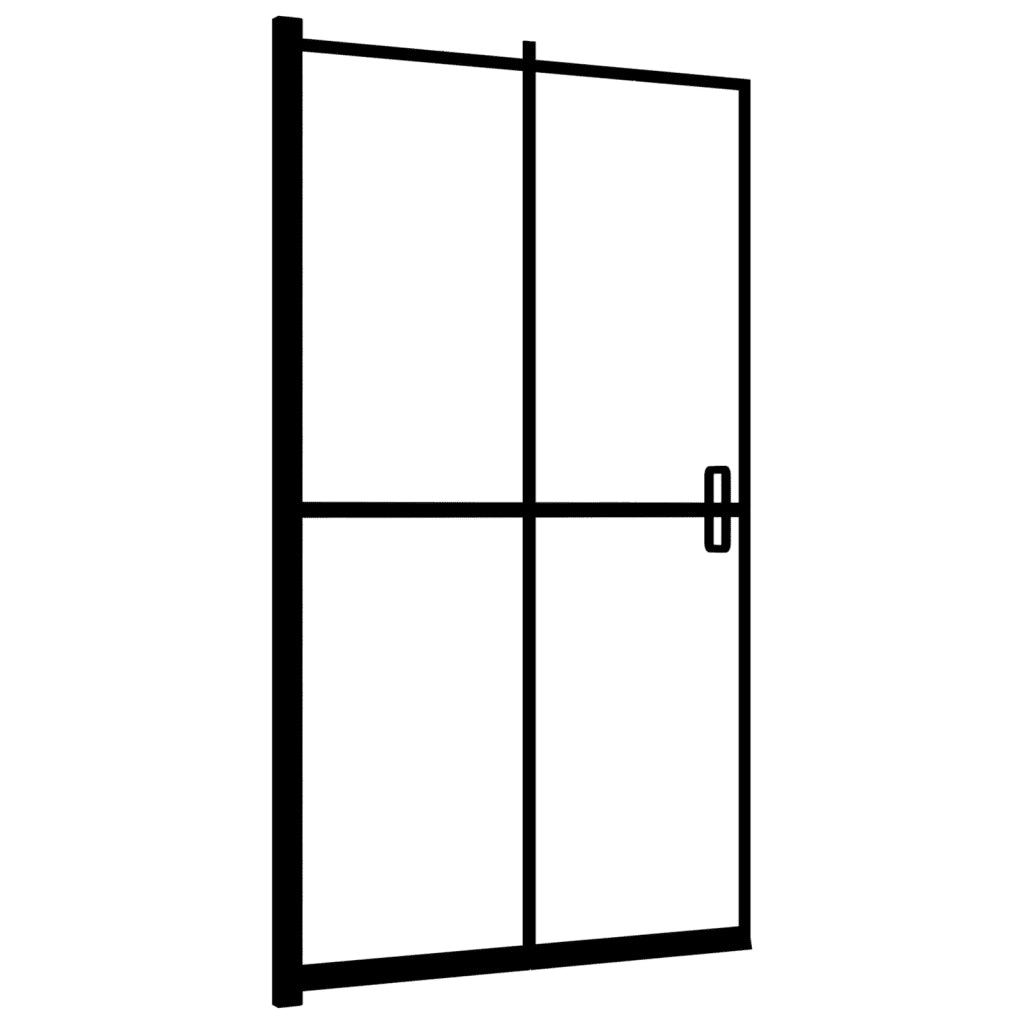 Pannello Doccia Pieghevole in ESG 100x140 cm Nero 150819