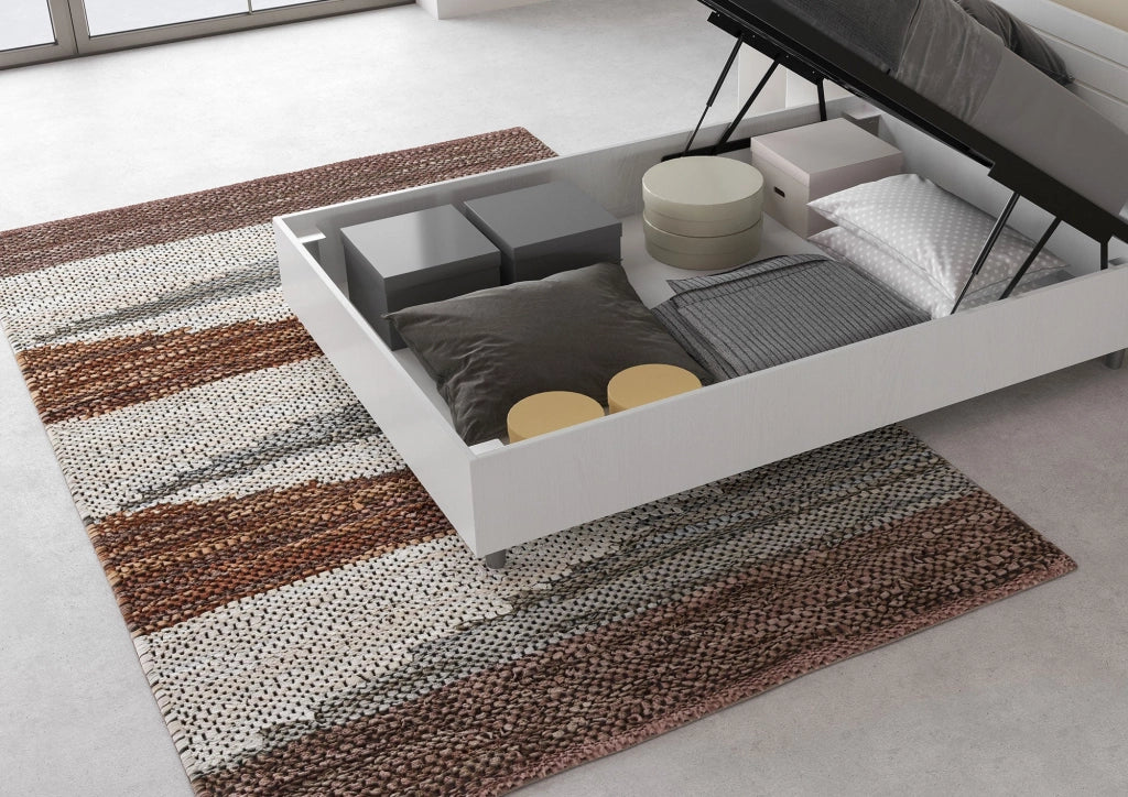 Letto una piazza e mezza con rete 120x190 testata inclinata con doghe quercia Ankel