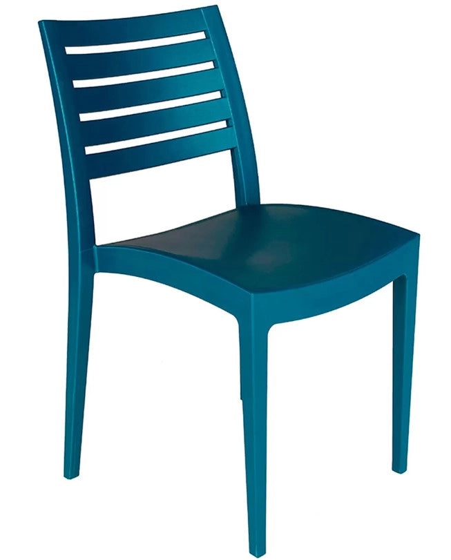 IGAP Sedia Firenze in Polipropilene 49x51x80 cm Impilabile per Interno ed Esterno Blu Petrolio