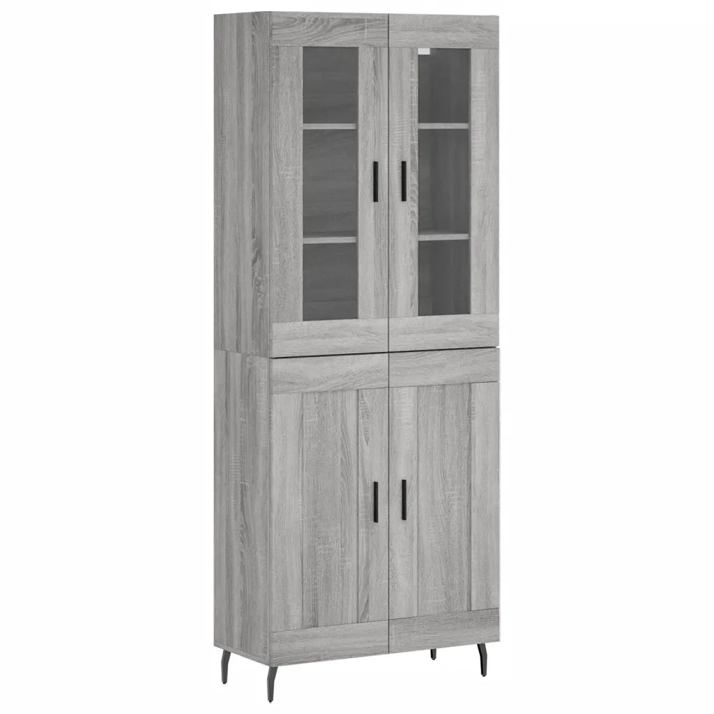 vidaXL Credenza Grigio Sonoma 69,5x34x180 cm in Legno Multistrato