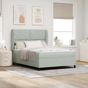 Letto a molle con materasso Grigio chiaro 190 x 140 cm Velluto 3340976