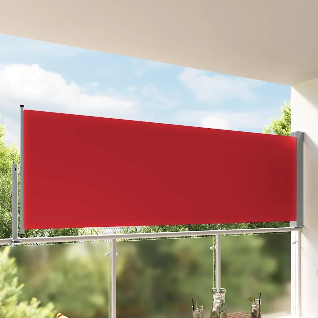 Tenda Laterale Retrattile per Patio 120x300 cm Rossa 48345