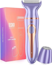 Scheerapparaat elettrico per donne Senza fili per donne Viso, gambe e ascelle, trimmer da bikini portatile Resistente all'acqua IPX7, rimozione di capelli umidi e asciutti, ricarica via USB Type-C