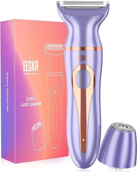 Scheerapparaat elettrico per donne Senza fili per donne Viso, gambe e ascelle, trimmer da bikini portatile Resistente all'acqua IPX7, rimozione di capelli umidi e asciutti, ricarica via USB Type-C