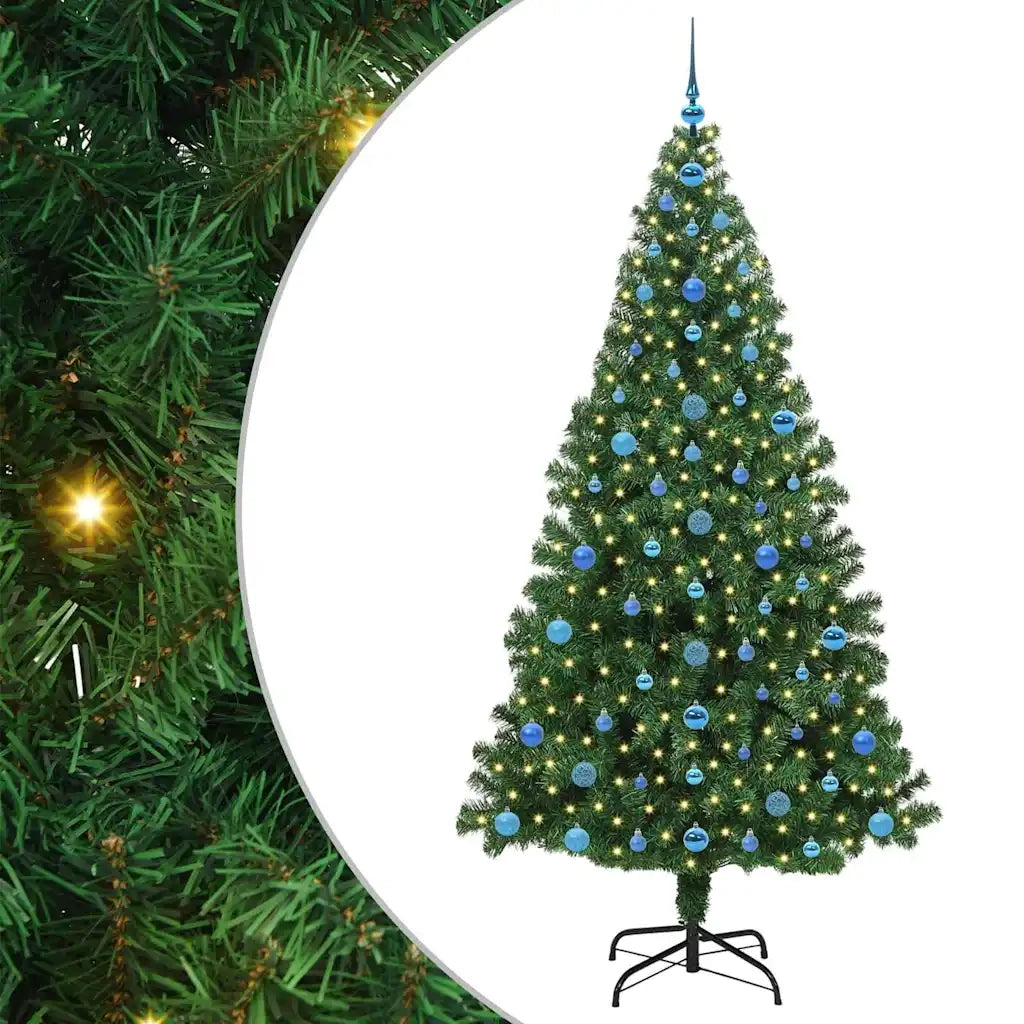 Albero di Natale Artificiale-Albero Natalizio con 300 LED Verde 210 cm 205789